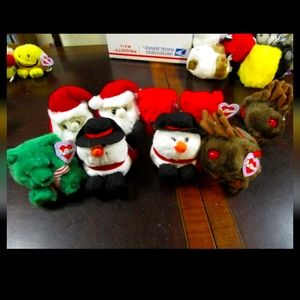 Lot of 9 Puffkins Christmas 6" plush figures with tags